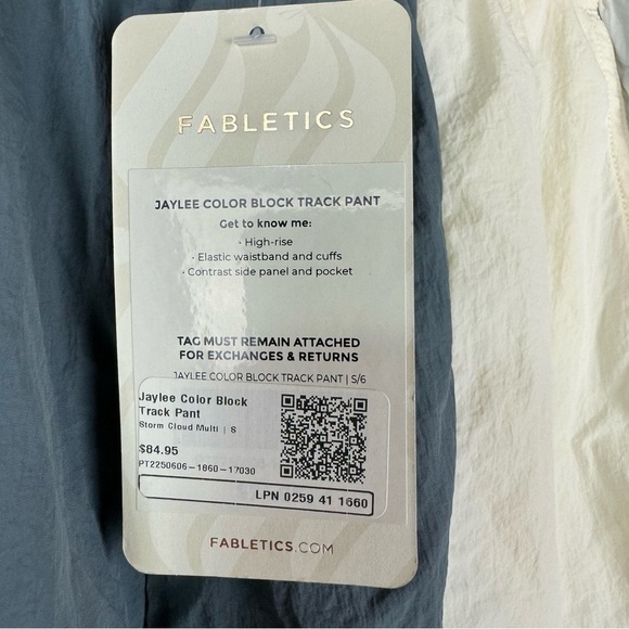 NWT Fabletics Jaylee Colorblock Track Pant, Storm Cloud Multi, Size Small - Picture 3 of 11